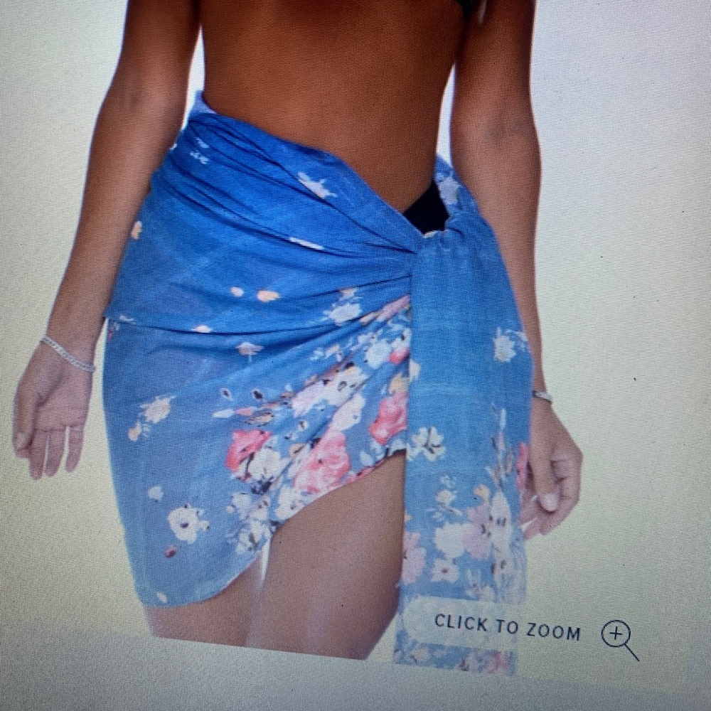 Blue bathing suit coverup skirt